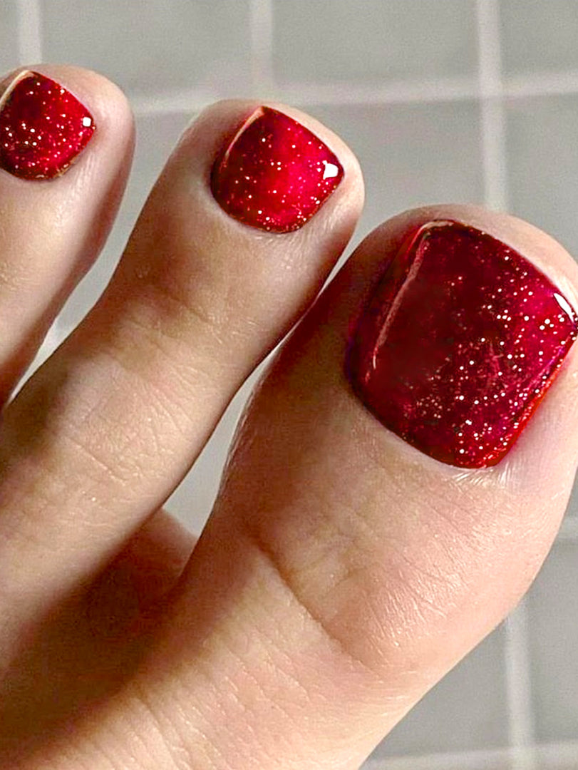 Ruby Shimmer Press on Toe Nails 1264042