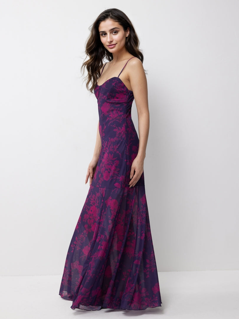Printed Bodycon Maxi Dress 117610