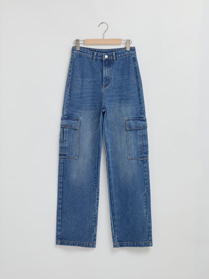 Mid-waist Cargo Jeans 110546