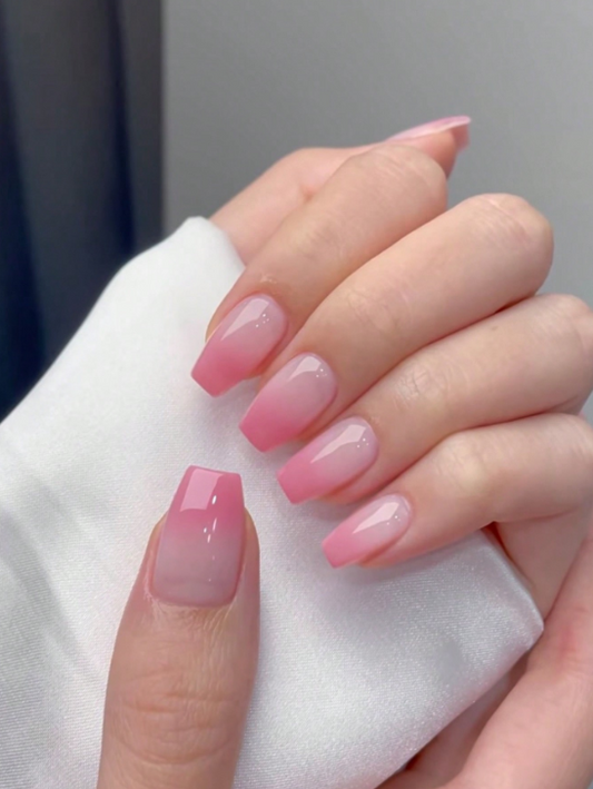 Ombre Medium Coffin Shape Press On Nails 1235992