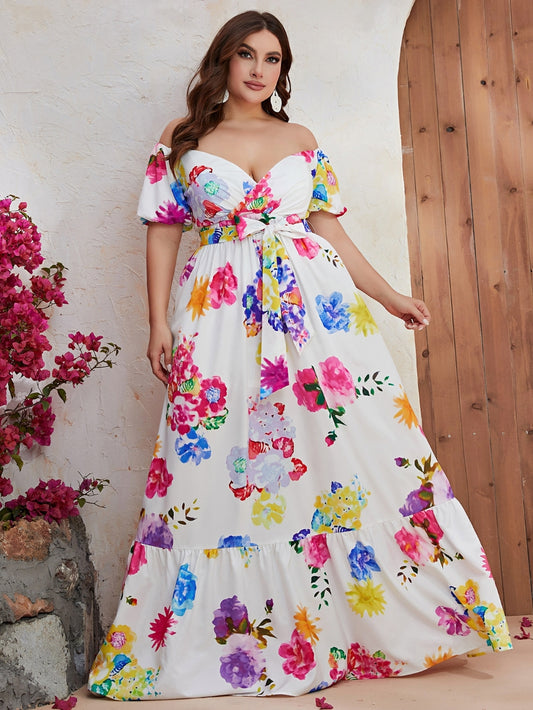 Plus Size Color Block Arabian Dresses 1287392