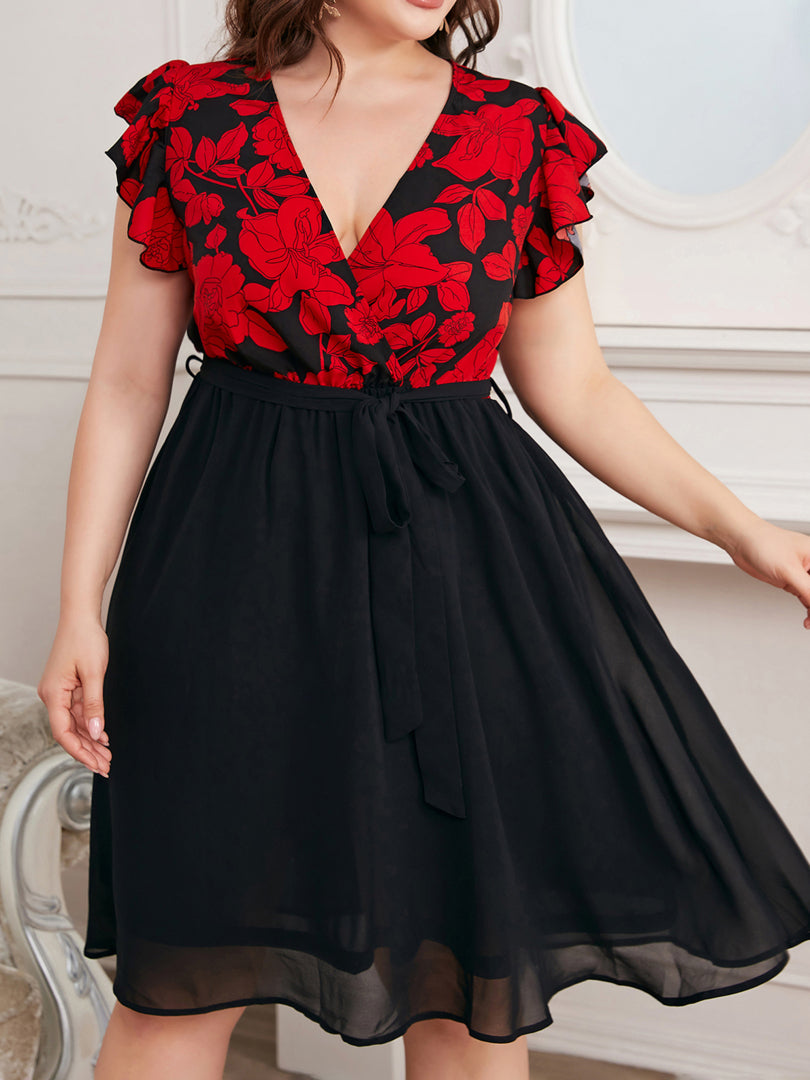 Plus Size Printed A-Line Dress 1260282