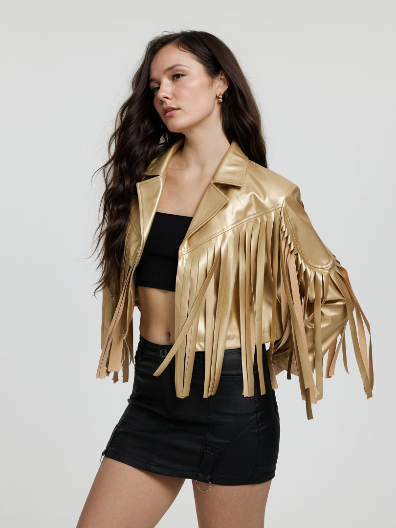 Cropped Fringed Jacket 116420