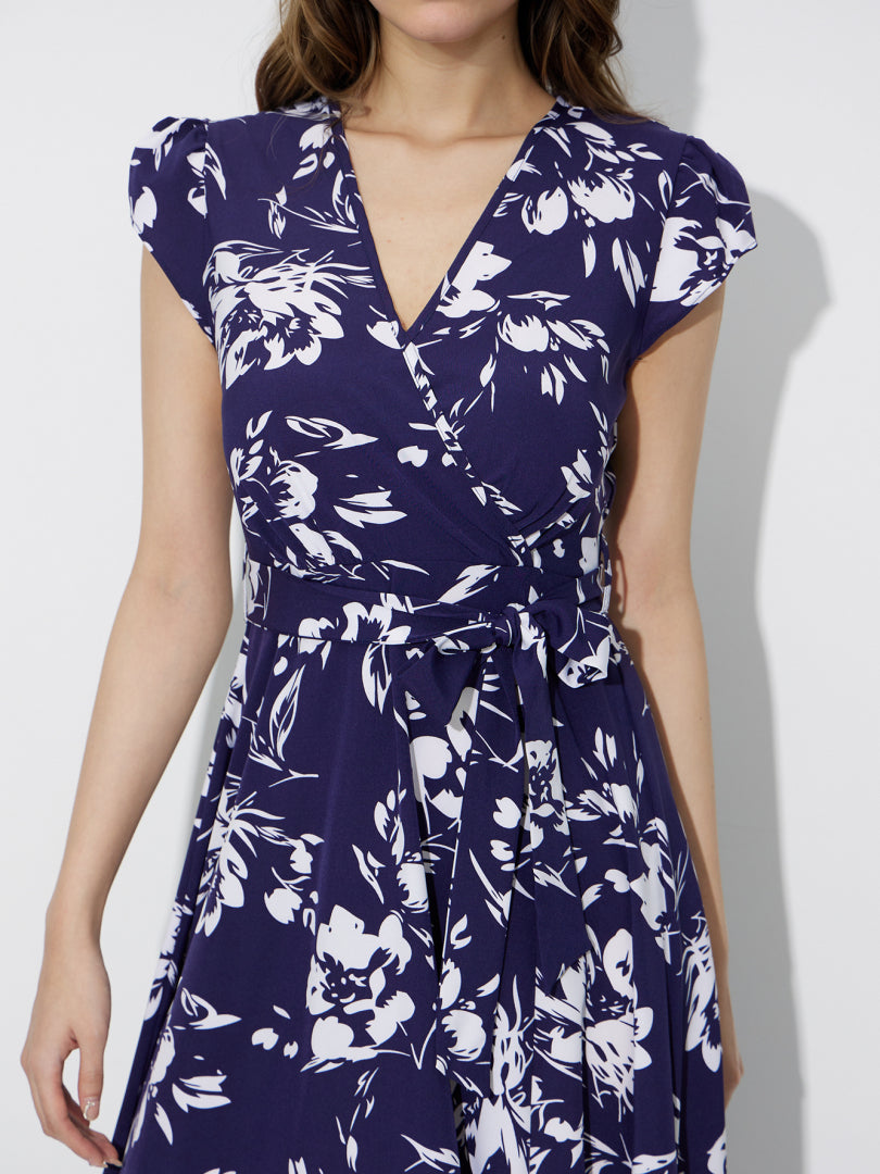 Gathered Wrap Midi Dress 120675