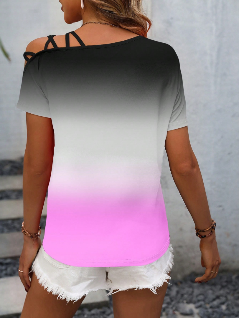 Color Block Placket T-Shirt 1293832