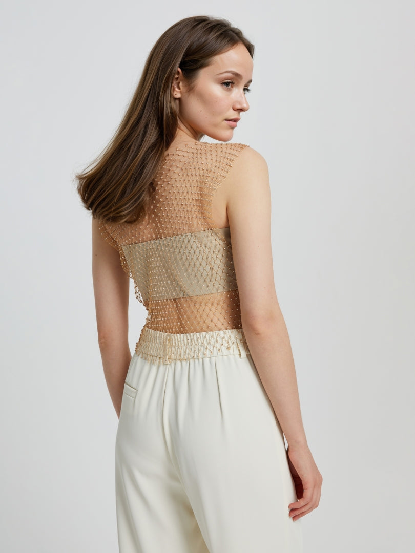 Sheer Rhinestone Top 109702