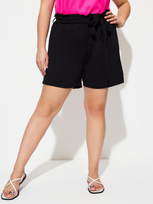 Plus Size Knotted Straight Leg Shorts 1276322