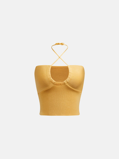 Drawstring Halter Top 1239782