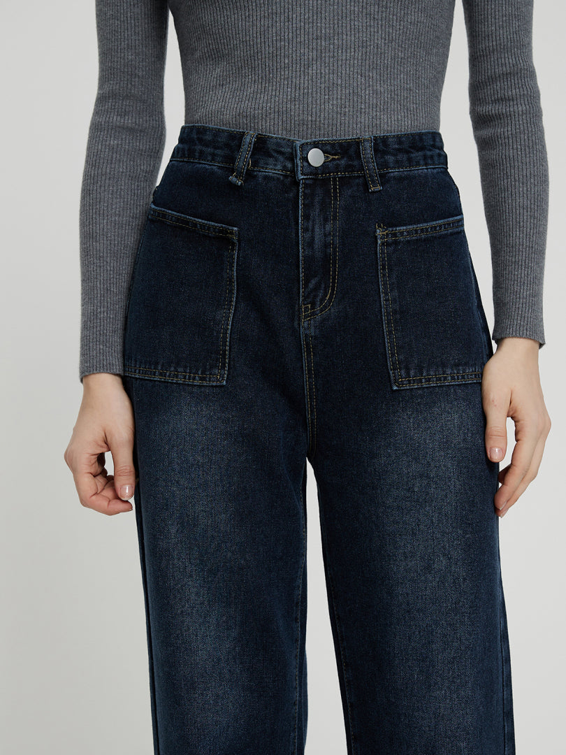 Pocket Straight Leg Jeans 113265