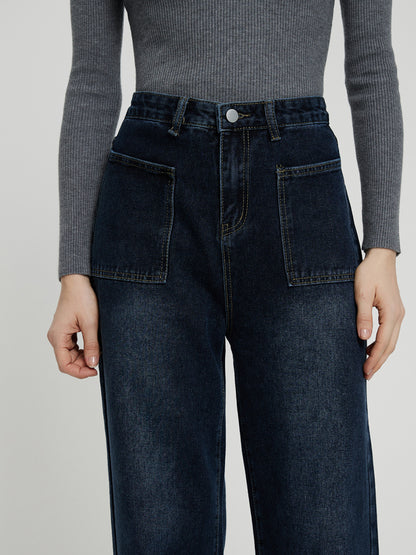 Pocket Straight Leg Jeans 113265