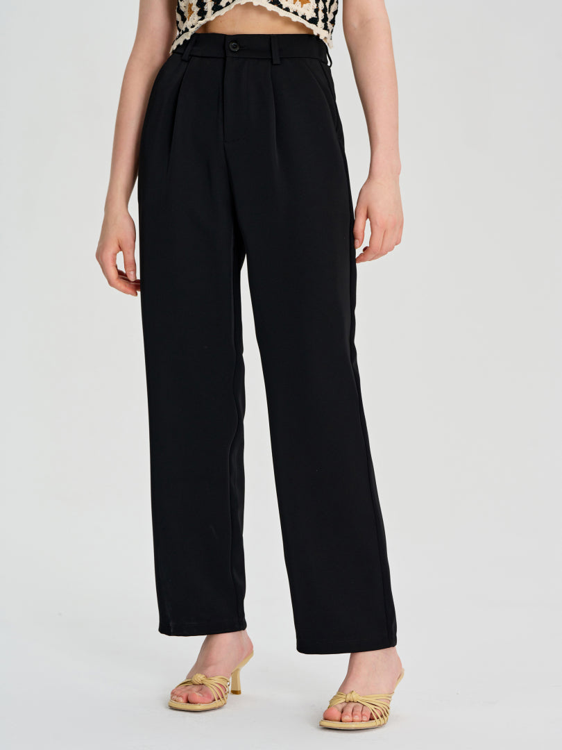 Button Straight Leg Pants 111511