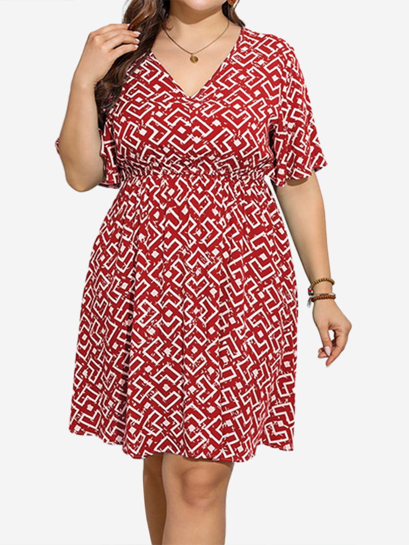 Plus Size Printed A-Line Dress 1270992