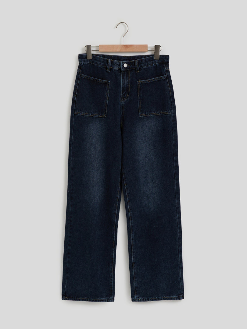 Pocket Straight Leg Jeans 113265