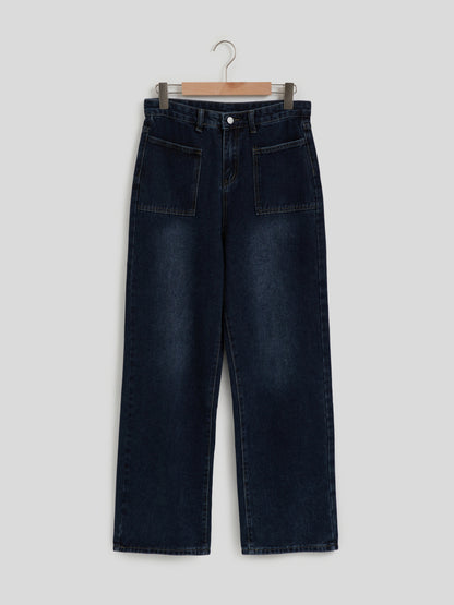 Pocket Straight Leg Jeans 113265