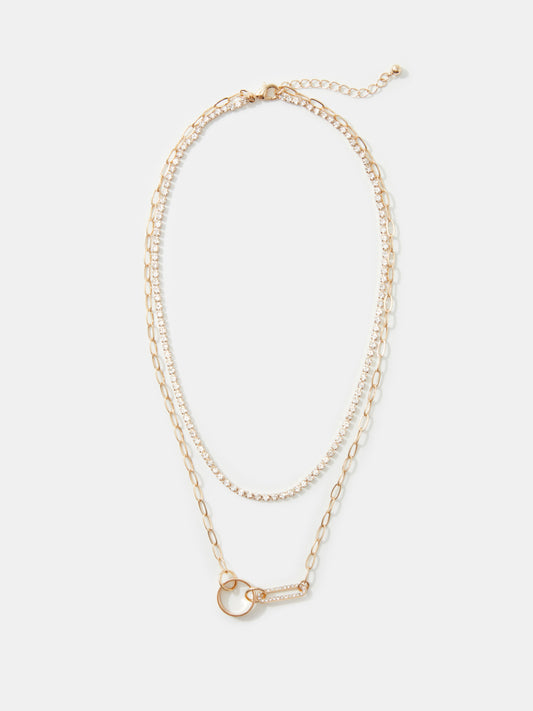 Geometric Artificial Jewellery - Multi-Layer Necklace 1260362