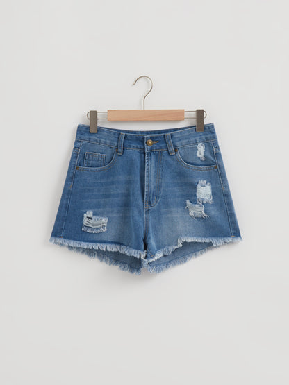 Ripped Wide leg Shorts 111206