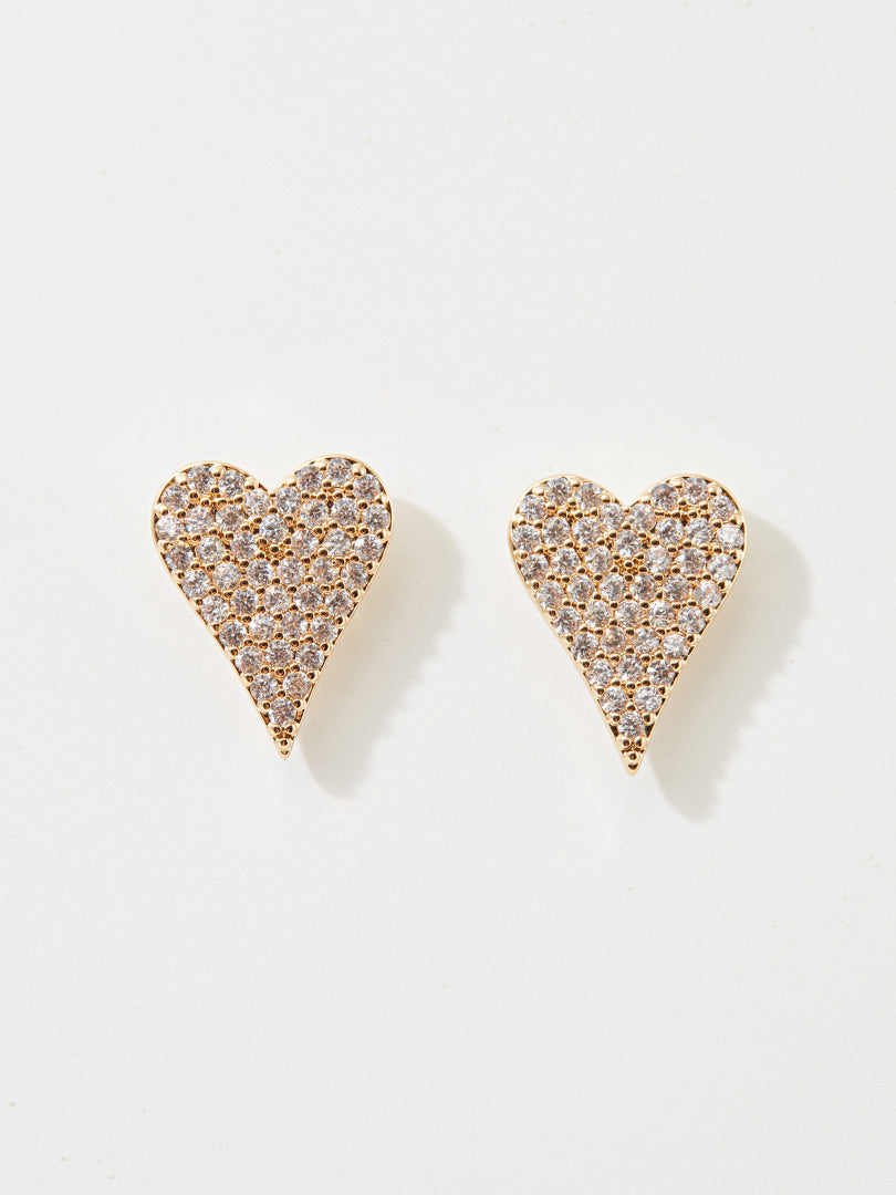 Embellished Heart Stud Earrings 120504