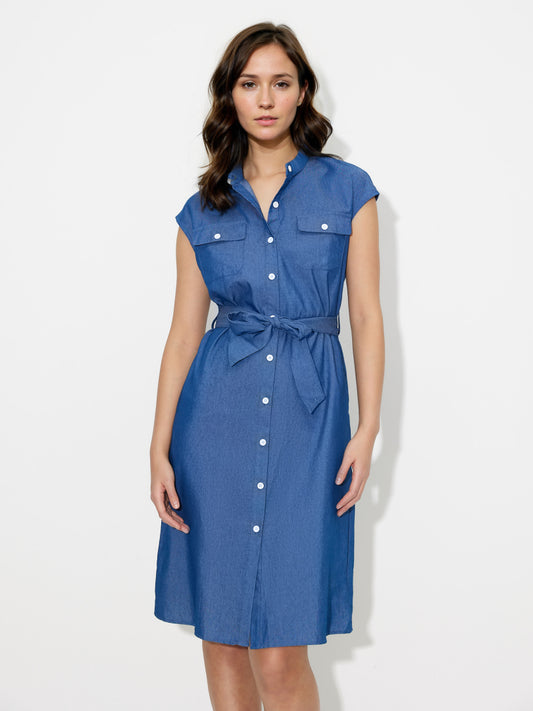 Denim Shirt Dress 119886