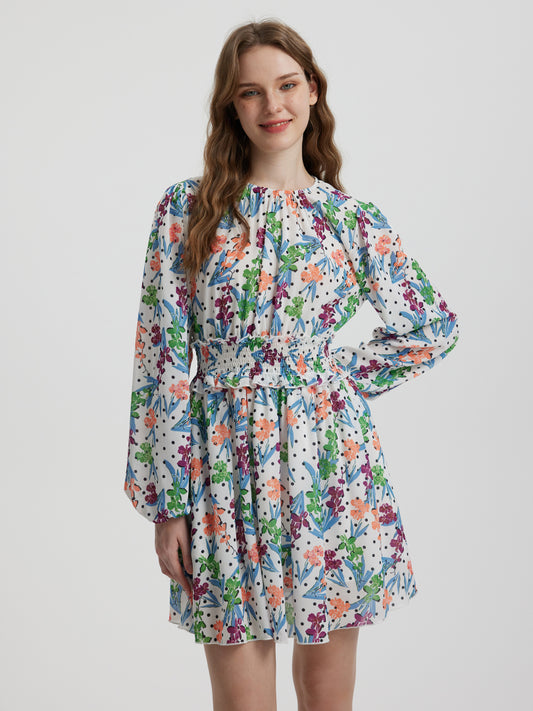 Printed A-Line Dress 114981