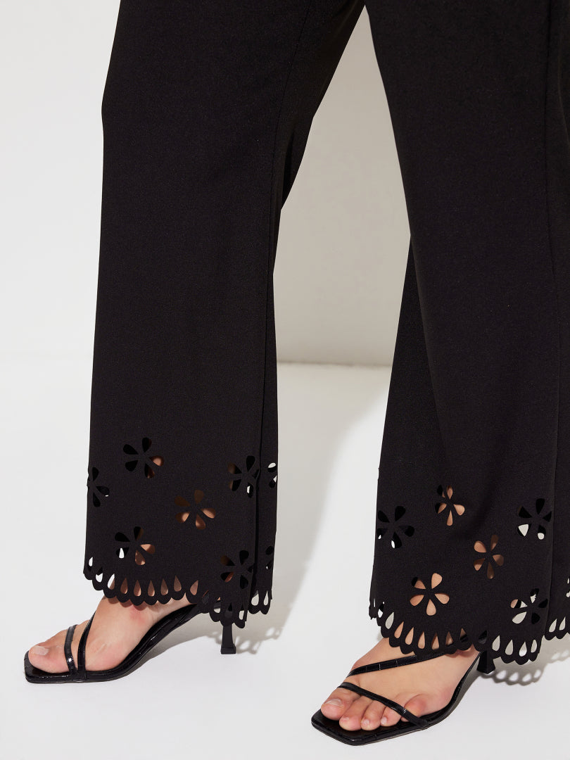 Plus Size Cut Out Straight Leg Pants 1276422