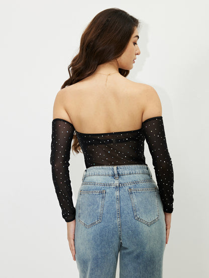 Sequinned Fitted Bodysuit 121325