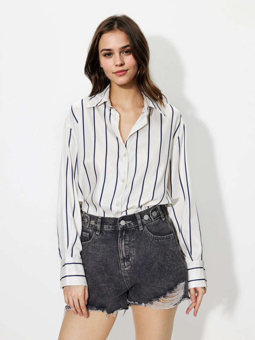 Printed Placket Blouse 1250572