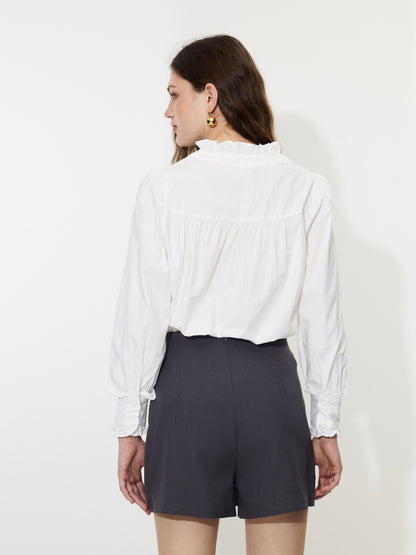 Ruffle Placket Blouse 1236322