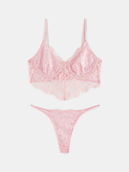 Lace-Trimmed Lingerie Set 1230731