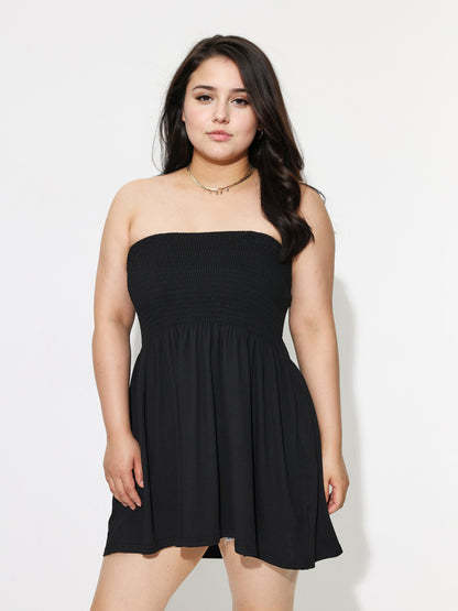 Plus Size Smocking Tube Top 1292642