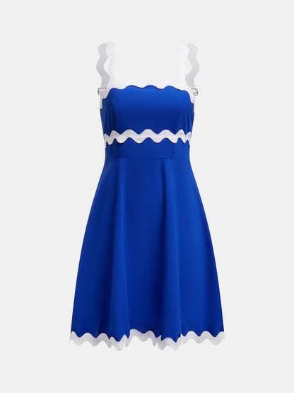 Contrast Stitch A-Line Dress 1265692