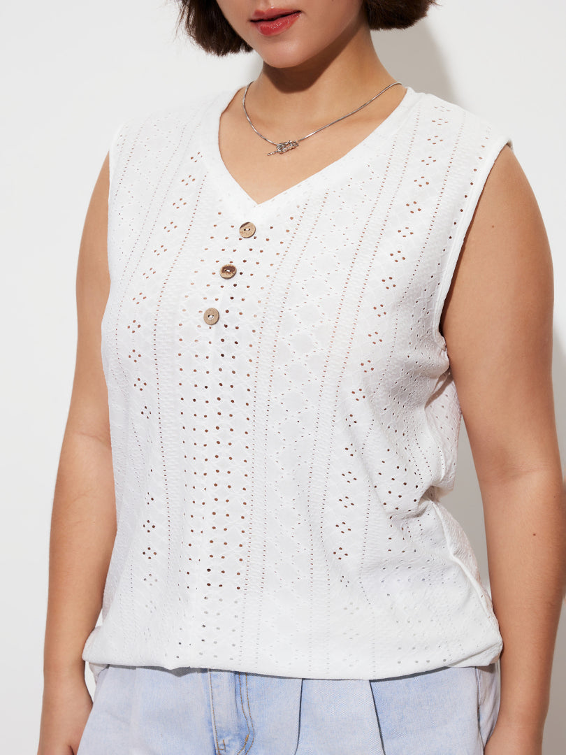 Plus Size Sheer Tank Top 1285932