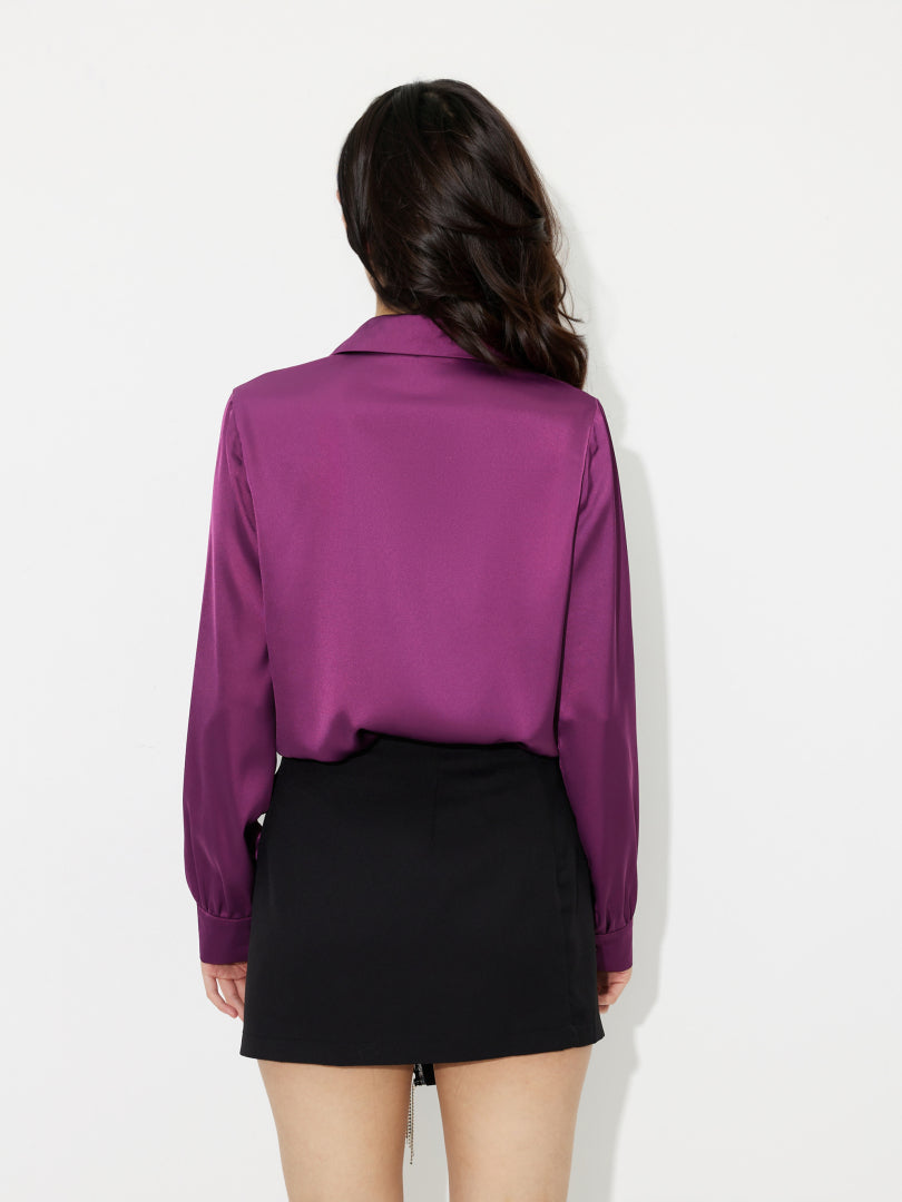 Rhinestone Placket Blouse 120053