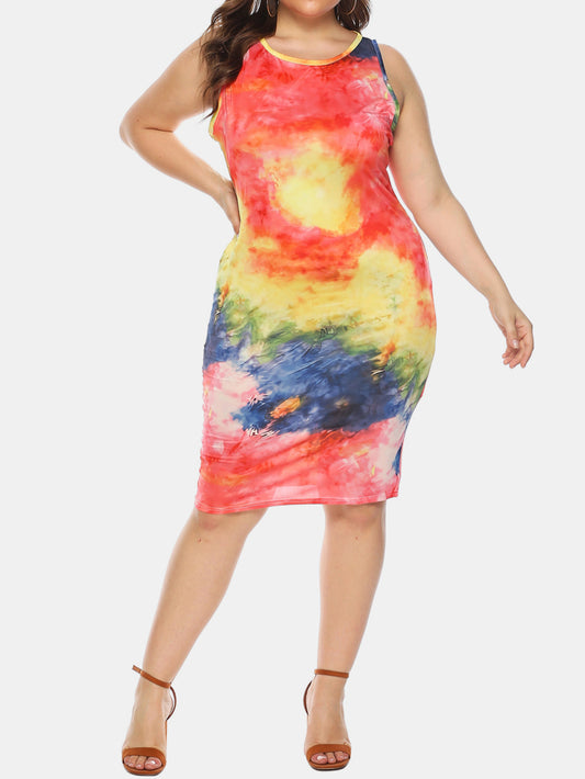 Plus Size Printed Bodycon Dress 1248132