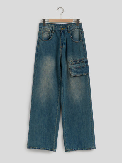 Wide Leg Cargo Jeans 116392