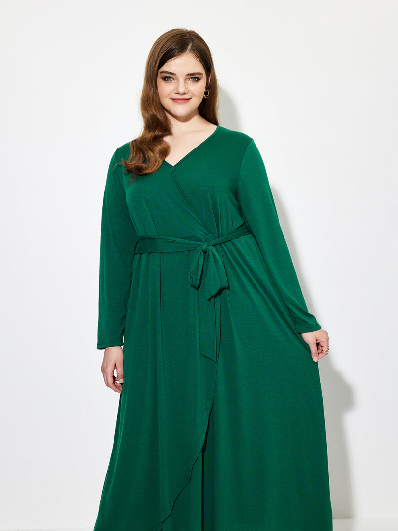 Plus Size Belted A-Line Dress 1252032