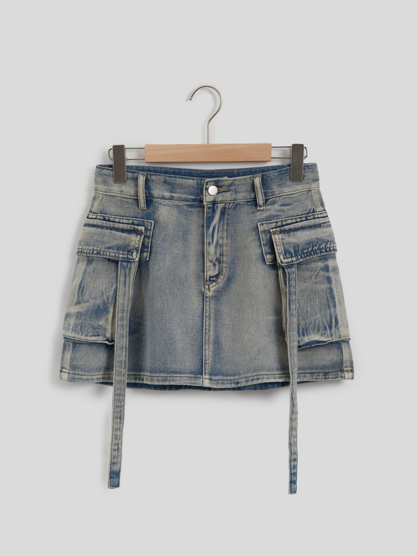Denim Cargo Skirt 116308