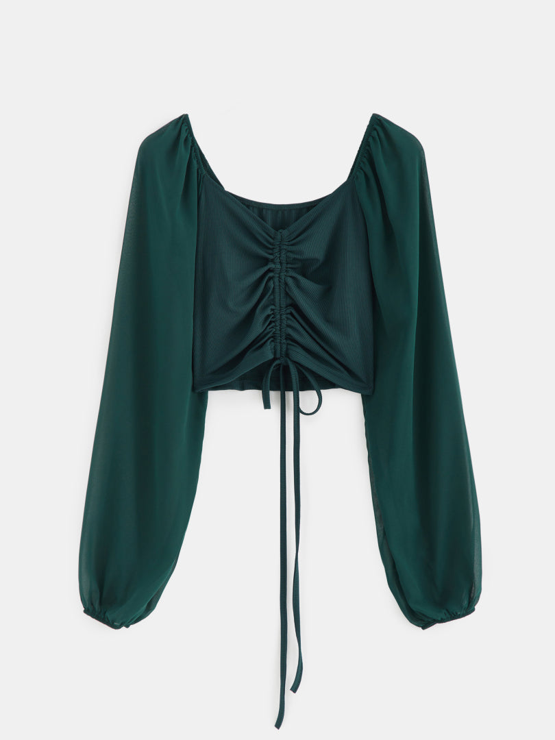 وردەکاری پەیوەندیکردن Ruched Crop Top 120583