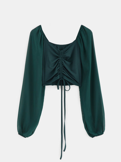 وردەکاری پەیوەندیکردن Ruched Crop Top 120583