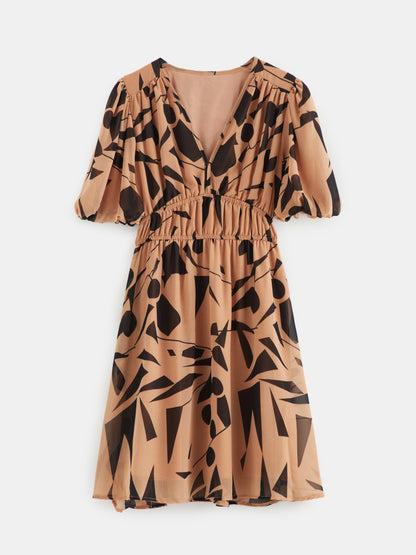 Printed A-Line Dress 121088