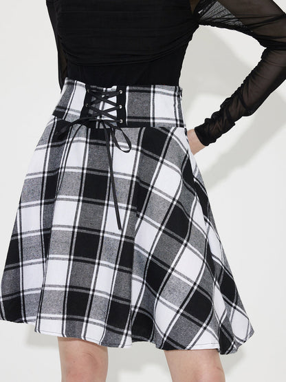 Lace Up A-Line Skirt 119514