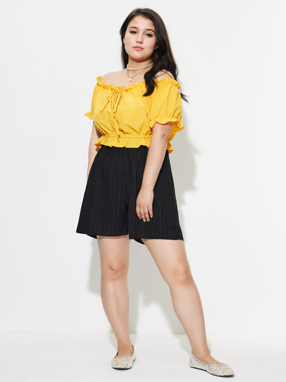 Plus Size    Wide leg Shorts 1298432