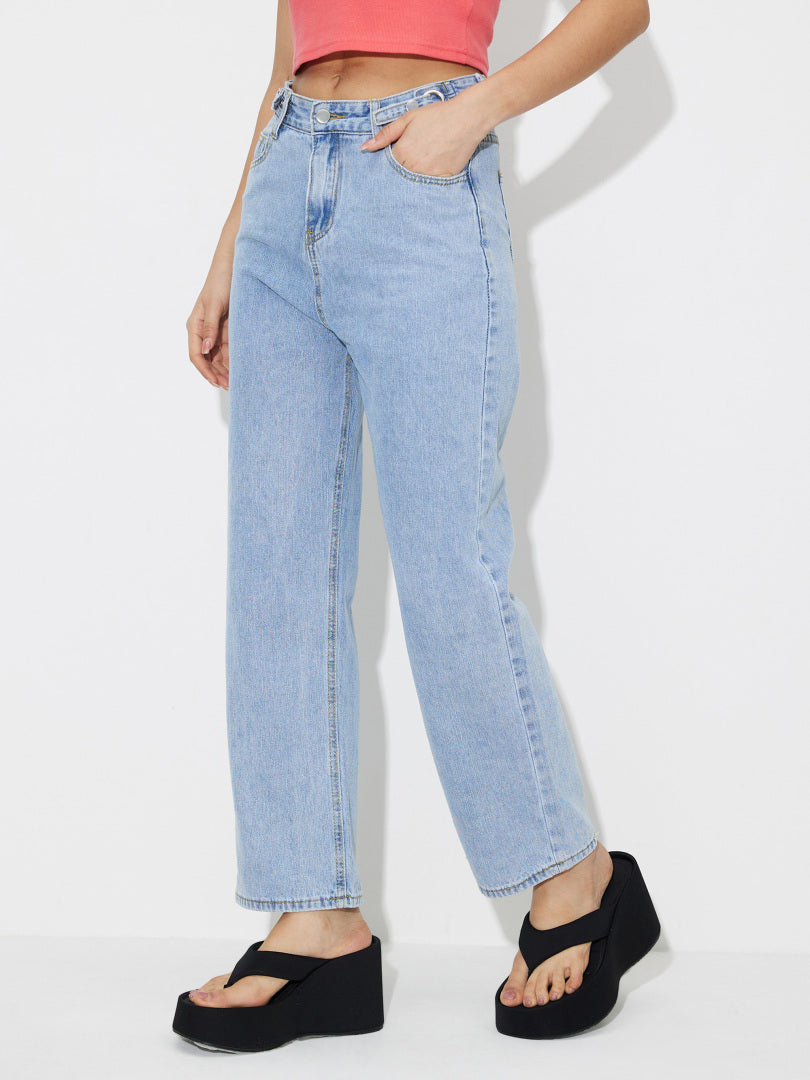 Tied Straight Leg Jeans 118076