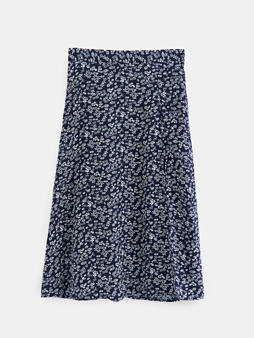 Printed Slit A-Line Midi Skirt 120680
