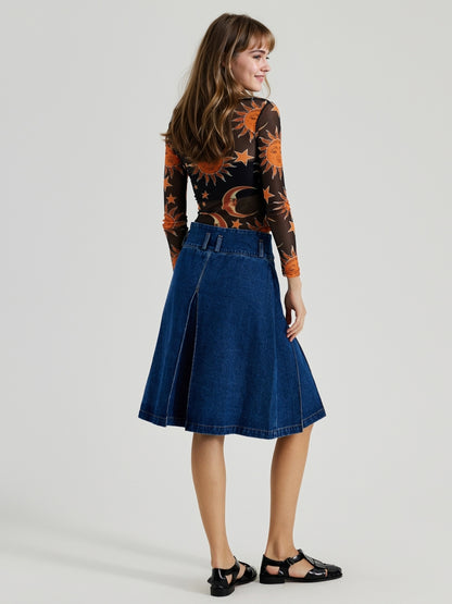 Printed Mesh Sheer Top 110751
