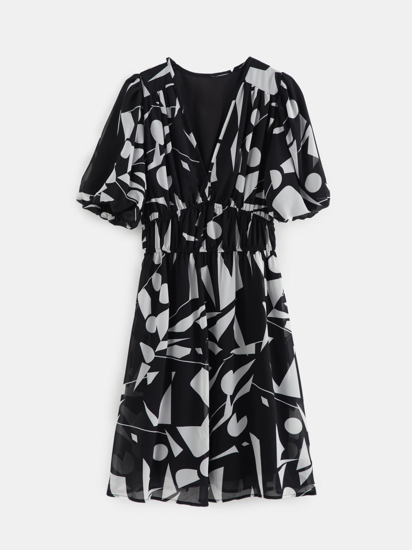 Printed A-Line Dress 121088