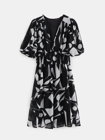 Printed A-Line Dress 121088