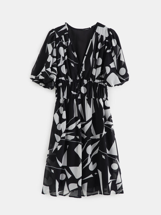 Printed A-Line Dress 121088