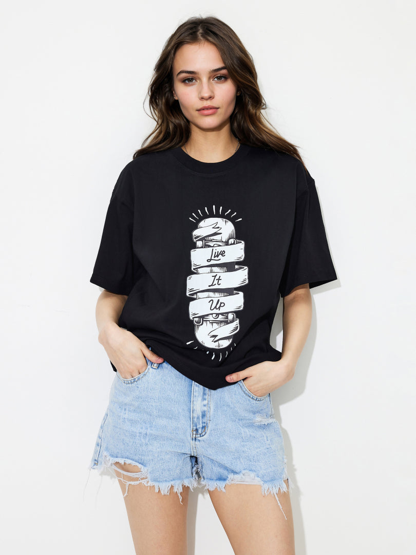 Printed Loose Fit Cotton T-Shirt 1232921