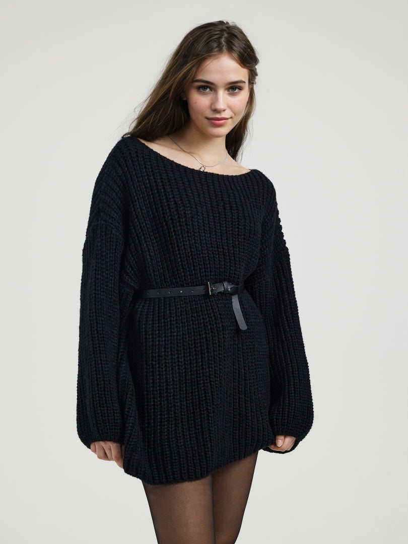 Belted Knit Pullover 116269