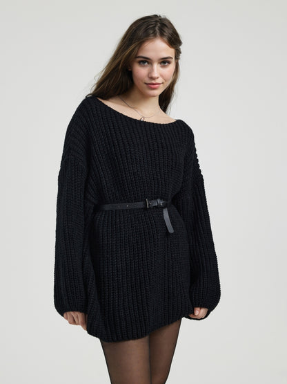 Belted Knit Pullover 116269